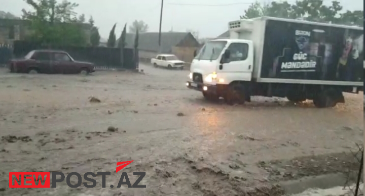 Bu rayonun ərazisini sel basdı - VİDEO