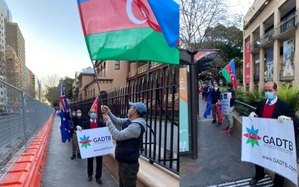 Avstraliyada da erməni təxribatlarına etiraz olaraq aksiya keçirilib