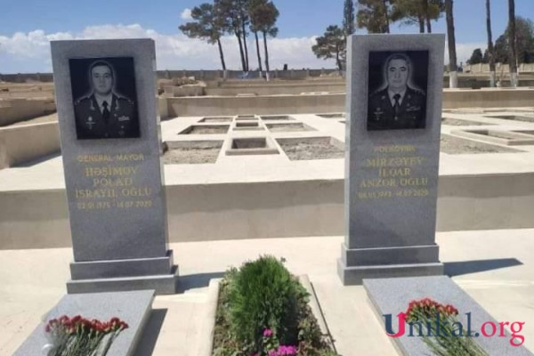 Şəhid general və polkovnikin məzar daşı hazırlandı