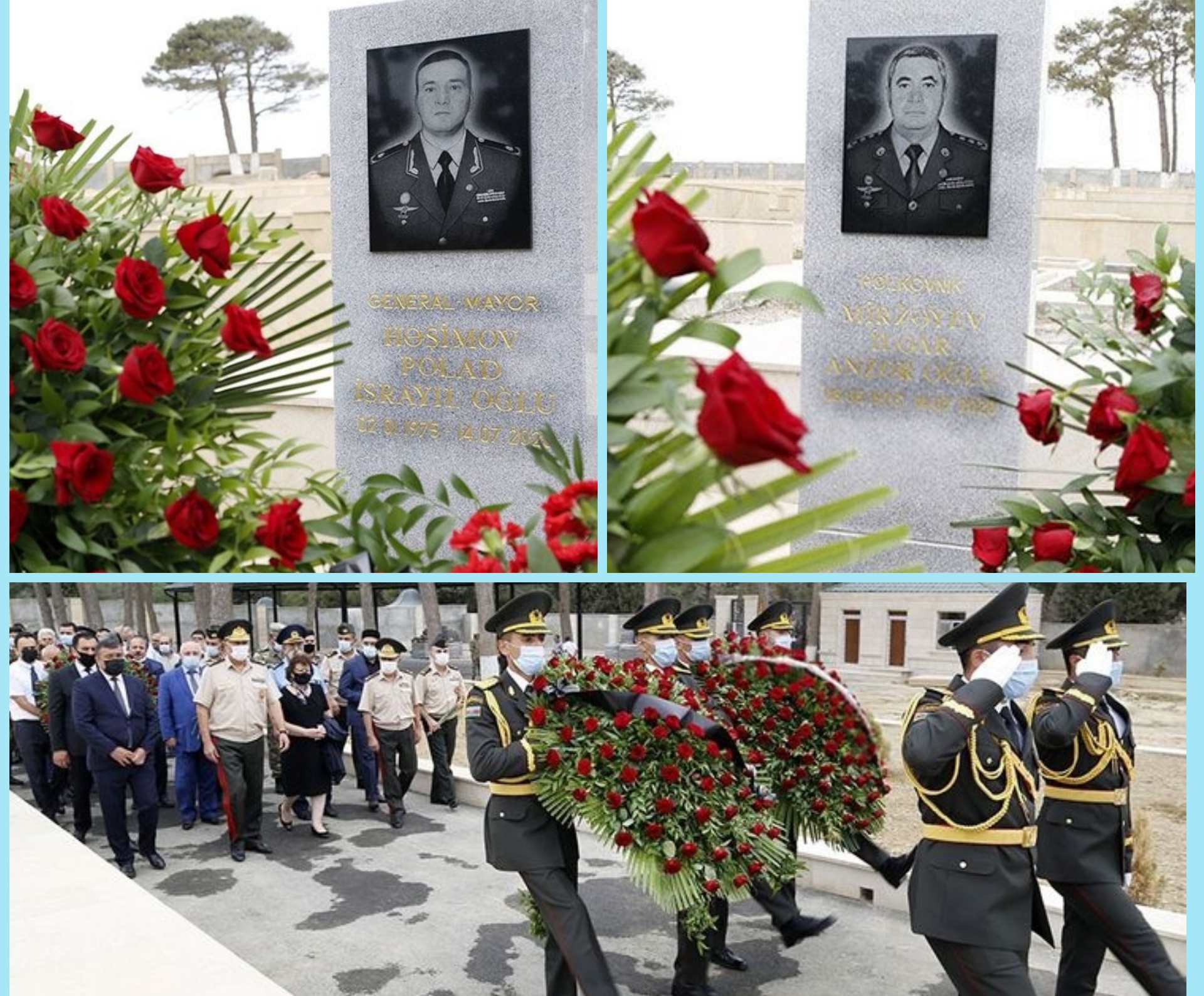 General Polad Həşimovla polkovnik İlqar Mirzəyevin anım mərasimi keçirilib - FOTOLAR