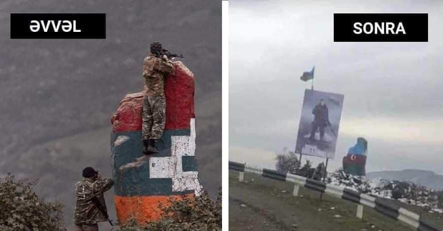 Ermənilər üçün ən strateji nöqtəyə Mübarizin şəkli vuruldu - FOTO