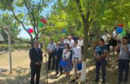 Emin Əmrullayev Vətən müharibəsində atəşə məruz qalan məktəbdə - FOTO