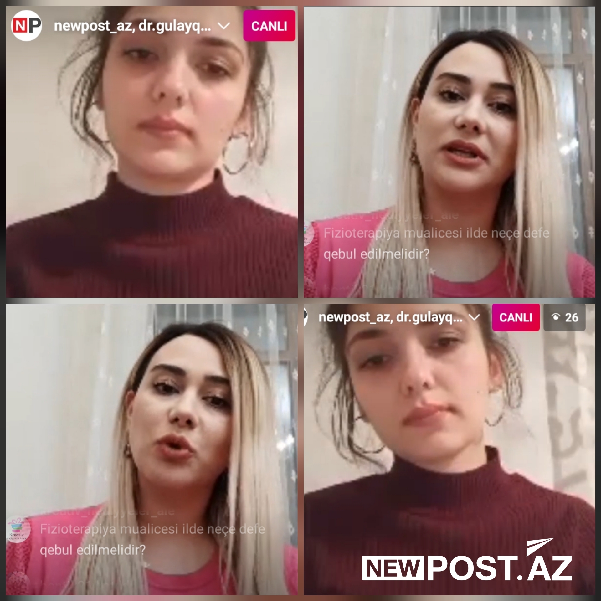 Tanınmış fizioterapevt-reabilitoloq Gülay Qurbanzadə canlı yayımda izləyicilərin suallarını cavablandırıb – VİDEO