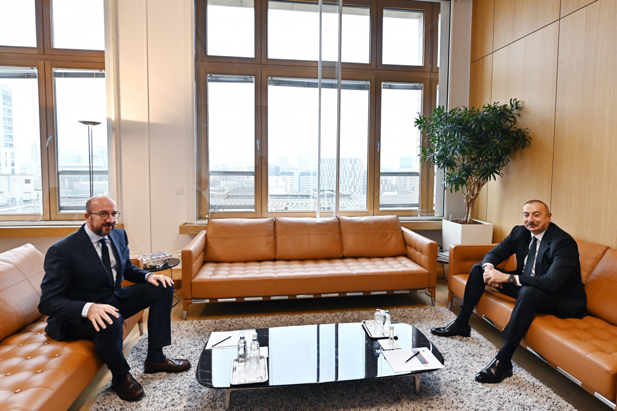 Brüsseldə Prezident İlham Əliyevlə Aİ Şurasının Prezidenti arasında görüş olub